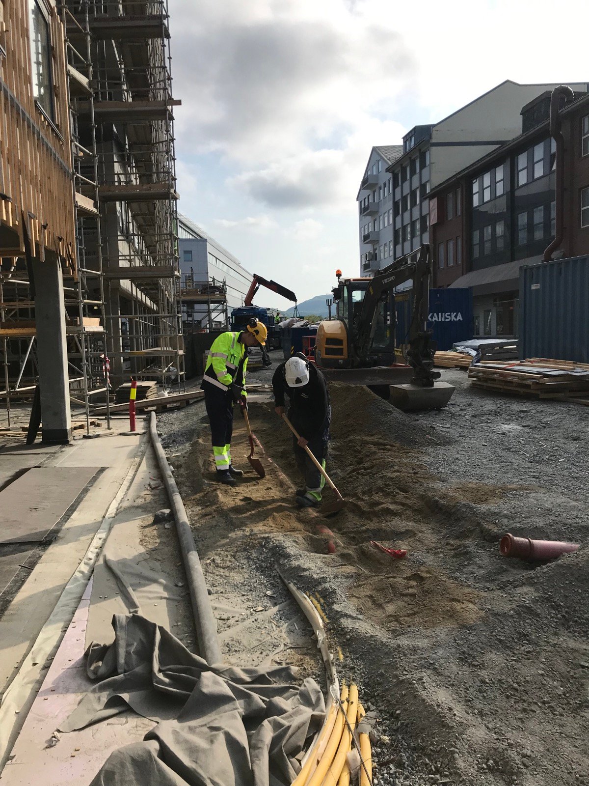Grunnarbeid på byggeplassen ved Ramsalt i Bodø